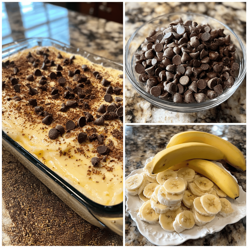 Step-by-step process of making 2 Ingredient Banana Dessert No Bake