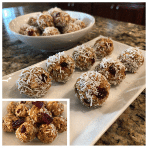 Ingredients for No Bake Dog Treats with Peanut Butter and Oats